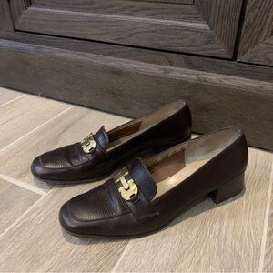 Salvatore Ferragamo Brown Leather Loafers